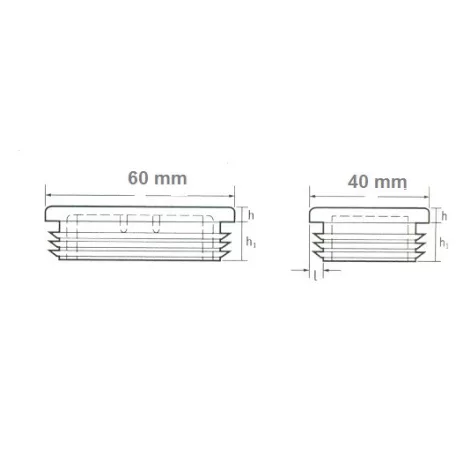 Zártszelvénydugó 60*40mm Lamellás Fekete