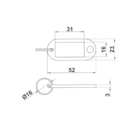 Kulcsjelző Lap Szines Azonos 100D.10Szi J3-2, Müanyag