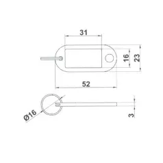 Kulcsjelző Lap Karikával Fém