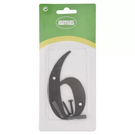AMIG Házszám 6-9 100 mm Fekete Fém