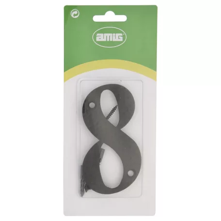 AMIG Házszám 8-As 100 mm Fekete Fém