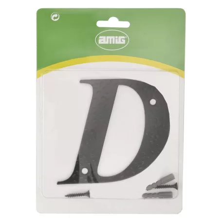 Házszám /Betü/ D 100 mm Fekete Amig Fém
