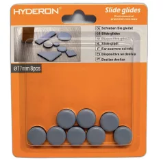 HYDERON Bútorcsúsztató Műanyag Öntapadó 17 mm 8db/Cs 