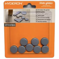 HYDERON Bútorcsúsztató Műanyag Öntapadó 19 mm 8db/Cs 