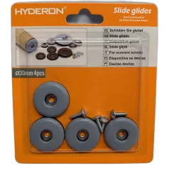   HYDERON Bútorcsúsztató Műanyag Csavarozható 30 mm 4db/Cs 