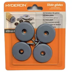   HYDERON Bútorcsúsztató Műanyag Csavarozható 38 mm 4db/Cs 