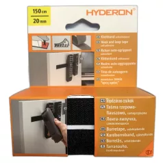 Tépőzáras Csík Öntapadó 1500*20mm Fekete 1 db Hyderon 