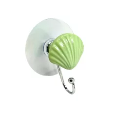 Fürdőszobai Akasztó Öntapadós Kagyló Zöld