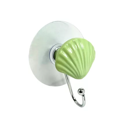 Fürdőszobai Akasztó Öntapadós Kagyló Zöld