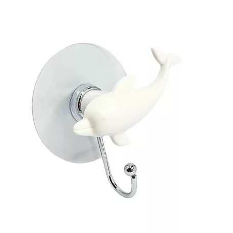 Fürdőszobai Akasztó Öntapadós Delfin Fehér