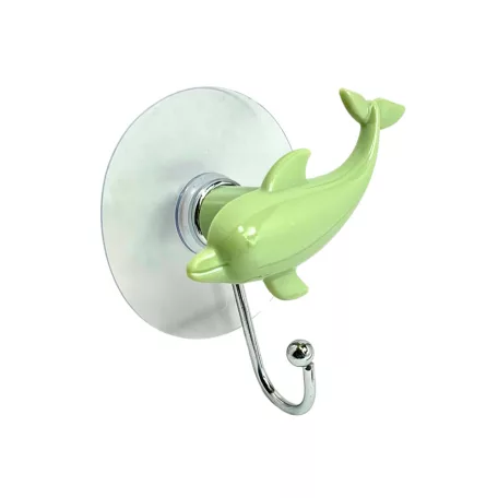 Fürdőszobai Akasztó Öntapadós Delfin Zöld