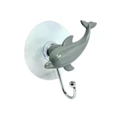 Fürdőszobai Akasztó Öntapadós Delfin Szürke