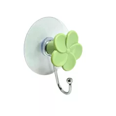 Fürdőszobai Akasztó Öntapadós Virág Zöld