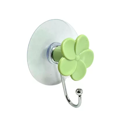 Fürdőszobai Akasztó Öntapadós Virág Zöld