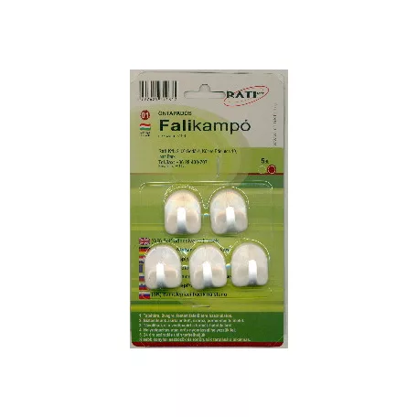 Falikampó Öntapadós 01 Kicsi Fehér Müa. 5 db