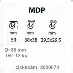 Gömb Kerék 35mm Talpas Fémházas Pp Mdp