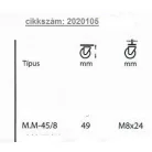 Fotelgörgő Kettős 40/M8 Menetes M8 36151