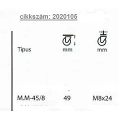 Fotelgörgő Kettős 40/M8 Menetes M8 36151