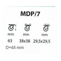 Gömb Kerék 45mm Talpas Gumis Mdp/7