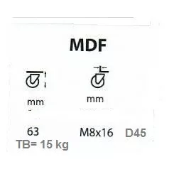 Gömb Kerék M8 45mm Menetes Gumis Mdf/7 
