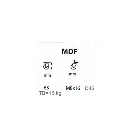 Gömb Kerék M8 45mm Menetes Gumis Mdf/7 