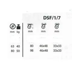 Kerék Gumis 63mm Fix Szürke 30Kg Dsf1/7
