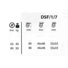 Kerék Gumis 80mm Fix 40Kg Szürke Dsf/1/7
