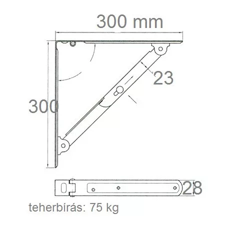 Polctartóvas Összecsukható Fehér 300*300 mm