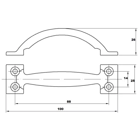 Merevfogantyú Lemez Wl-001 100 mm