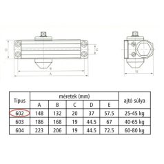 AJTÓCSUKÓ 602 25-45 KG EZÜST SIB.