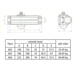 AJTÓCSUKÓ 604 65-100 KG EZÜST SIB.