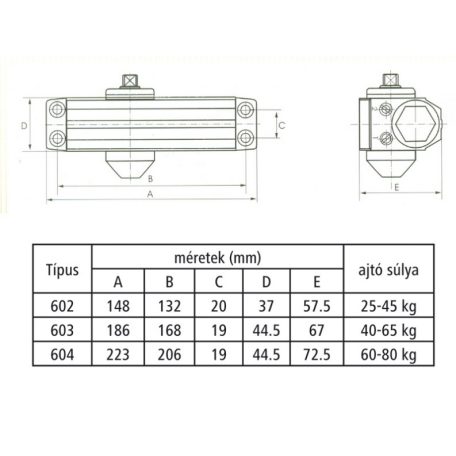 AJTÓCSUKÓ 604 65-100 KG EZÜST SIB.