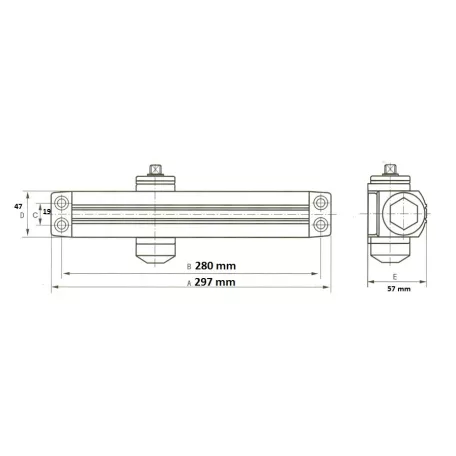 SIB Ajtócsukó 9036 45-150Kg Ezüst