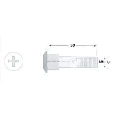 Bútorösszehúzó Csavar M6 29-39mm Q8mm 15038