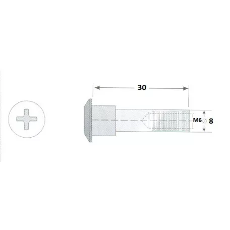 Bútorösszehúzó Csavar M6 29-39mm Q8mm 15038