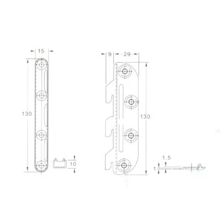 Ágyvasalás Garnitúra 130mm /Sárga/ 11470, 55-2