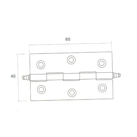 AMIG Bútorpánt 60X40 mm Jobb /Dcha/Réz Mh462 1006