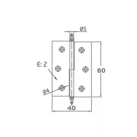 AMIG Bútorpánt 60X40 mm Bal /Izda/ Réz 1006
