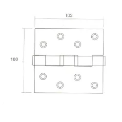 Ajtózsanér 100*100*3mm 2Csapágy Réz H80073