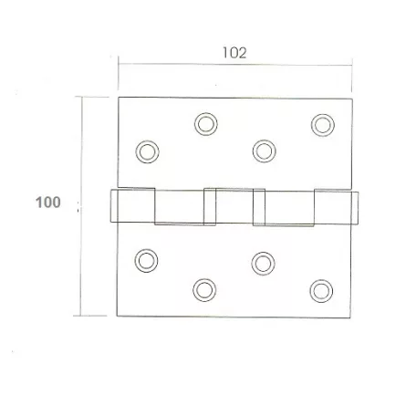 Ajtózsanér 100*100*3mm 2Csapágy Réz H80073