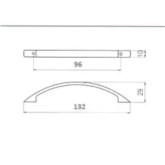 Bútorfogantyú Kesk.Pö.96mm Króm C-30313 Ak2141, 35453