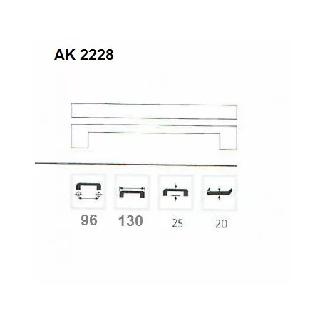 Bútorfogantyú 96mm Kyra Szat.-Nikk. Ak2228