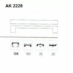 Bútorfogantyú 128mm Kyra Szat.-Nikk. Ak2228