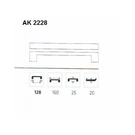 Bútorfogantyú 128mm Kyra Szat.-Nikk. Ak2228