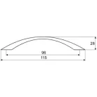 Bútorfogantyú 96 mm Keskeny Ella Feketeni Ak2463 Bn, 35088