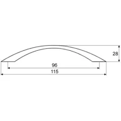 Bútorfogantyú 96 mm Keskeny Ella Feketeni Ak2463 Bn, 35088