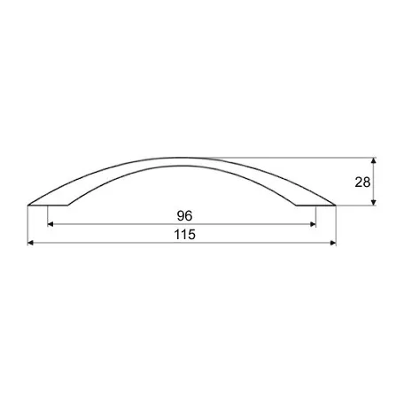 Bútorfogantyú 96 mm Keskeny Ella Feketeni Ak2463 Bn, 35088