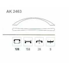 Bútorfogantyú 96mm Keskeny Ella Rezezett Ak2463 Bp 35084