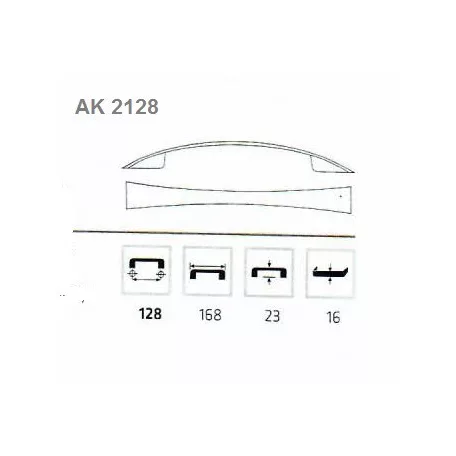 Bútorfogantyú 128mm Inez Szat.-Nikk Ak2128, 157531