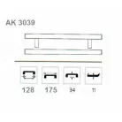 Bútorfogantyú 128mm Viera Alumin. Ak3039 Alu.